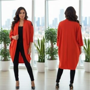 Roland Mouret Vibrant red Open-Front Cardigan size S